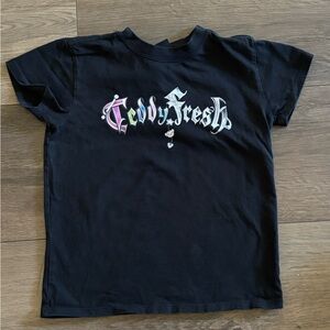 Teddy Fresh Black Baby Tee with Graphic Logo